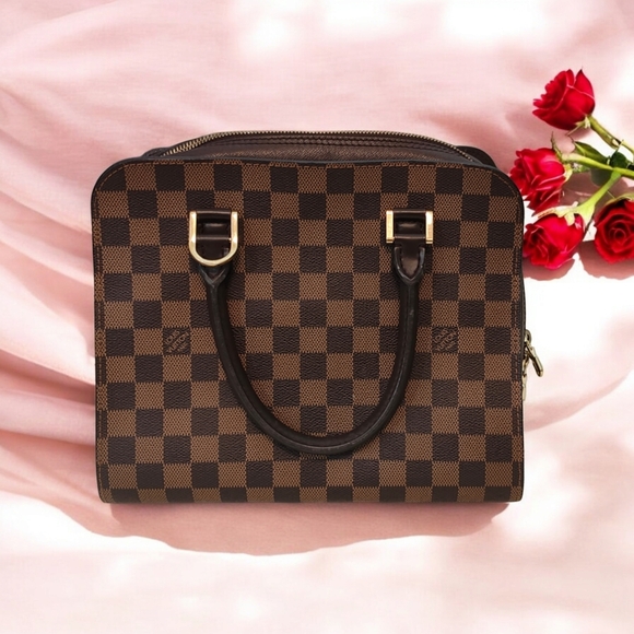 Checkered Brown Handbag - Picture 1 of 9